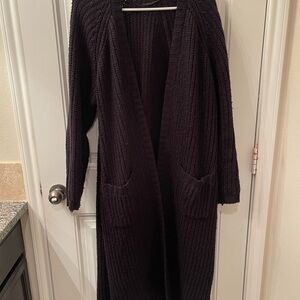 Torrid Black Ribbed Duster/Cardigan - size 2 (18/20)